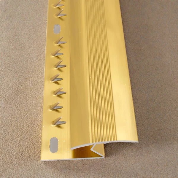 Surefit Carpets zig zag carpet trim door bar for securing carpets and transitions in flooring installations.