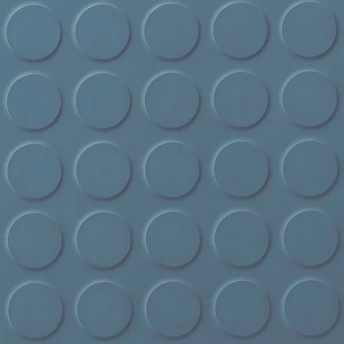 Polyflor SaarFloor Noppe Stud rubber flooring showing textured surface and interlocking edges for durable gym or industrial use.