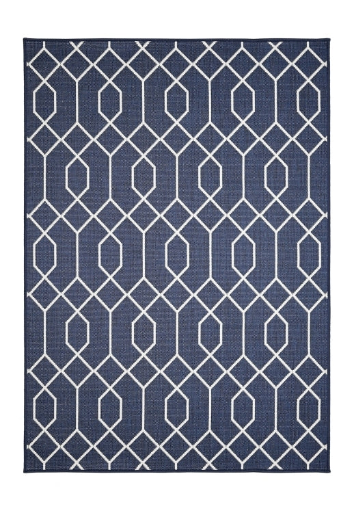Alfresco Reverse Geo Navy Rug