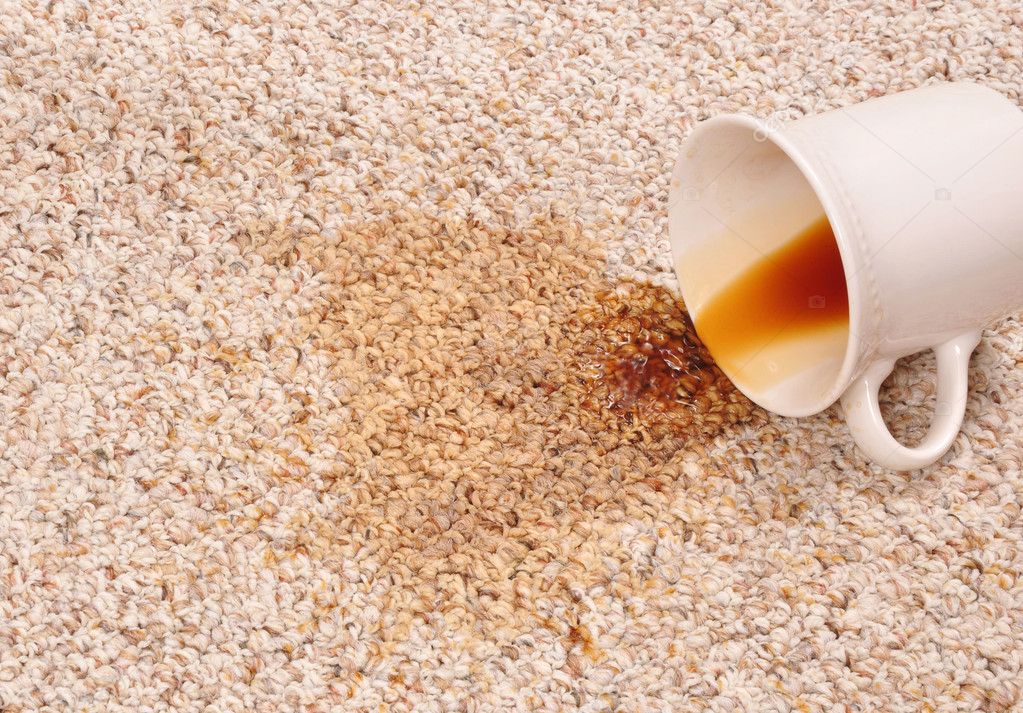 Care for stains on carpets and vinyl