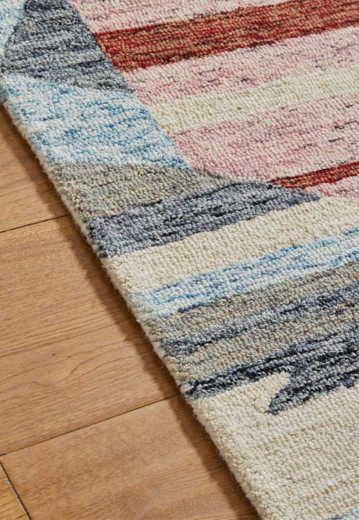 Surefit Carpets Contours Deco Rug with geometric pattern in neutral tones, showcasing soft textured surface and modern design.