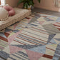 Surefit Carpets Contours Deco Rug with geometric pattern in neutral tones, showcasing soft, textured woven surface.
