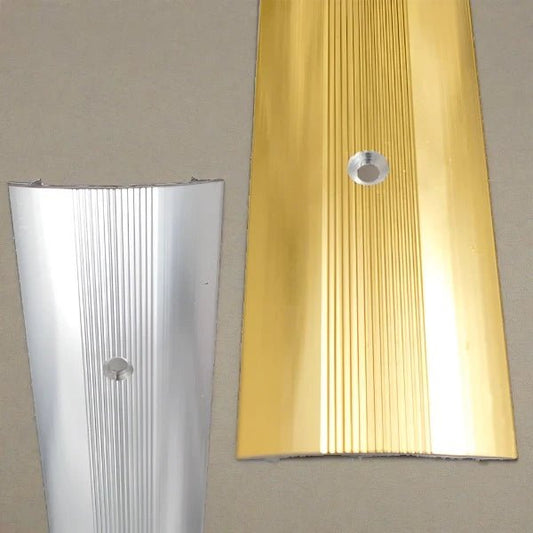 Surefit Carpets door trim cover door bar showing a sleek, durable metal finish with secure attachment clips.