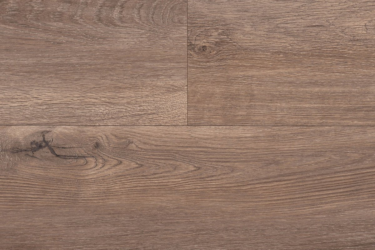 HFLOR DecoTile 30 Plank Luxury Vinyl Tile (LVT) showing a realistic wood grain pattern in warm brown tones.