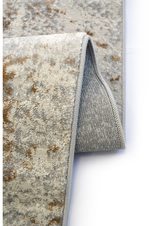 Abstract square ochre rug from Surefit Carpets featuring a modern design and warm yellow-brown tones, perfect for contemporary interiors.