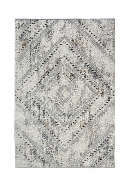 Abstract square grey rug from Surefit Carpets with modern geometric design, soft texture, and versatile style for living spaces.