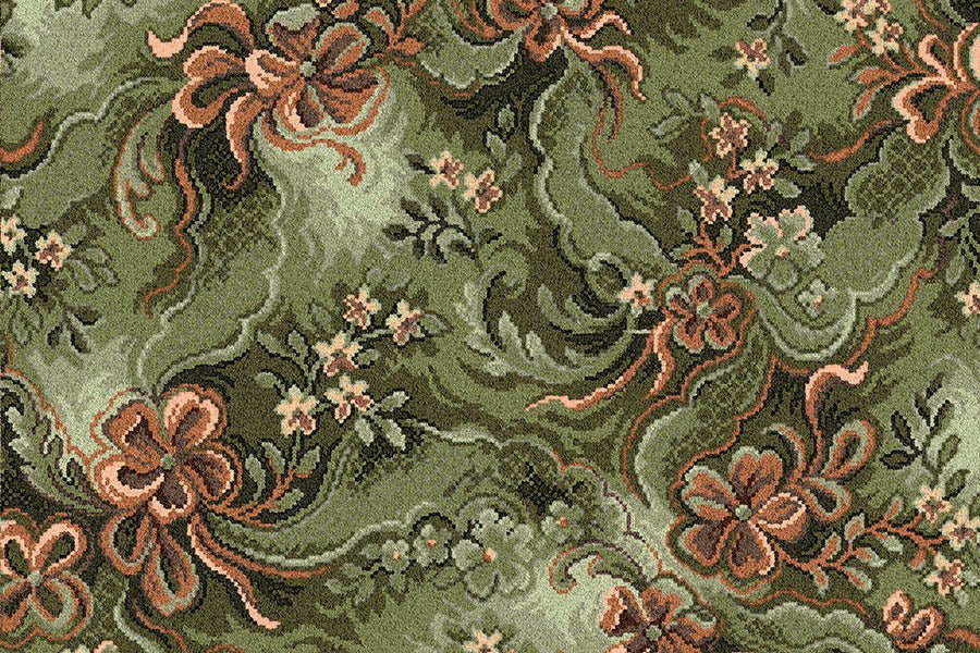 Ulster Glenavy Floral Axminster Carpet with intricate floral pattern in rich colors, ideal for elegant home flooring.