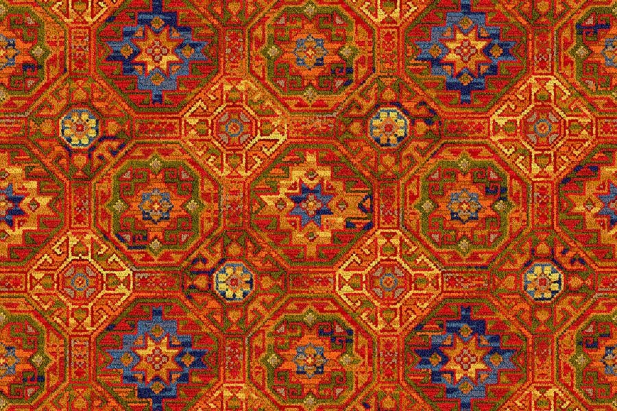 Ulster Glenavy Abstract Axminster Carpet with vibrant, modern design in rich colors, ideal for contemporary living spaces.