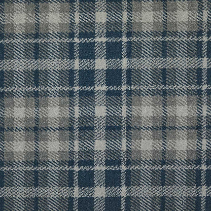 Fells Carpets Wallace Wilton plaid carpet with red, blue, and beige checkered pattern, soft woven texture for living room or bedroom