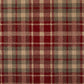 Fells Carpets Wallace Wilton plaid carpet with red, blue, and beige checkered pattern on a light background.