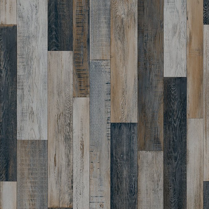 Lifestyle Floors Baroque Wood Style Vinyl Flooring planks with intricate wood grain pattern and rich brown tones.
