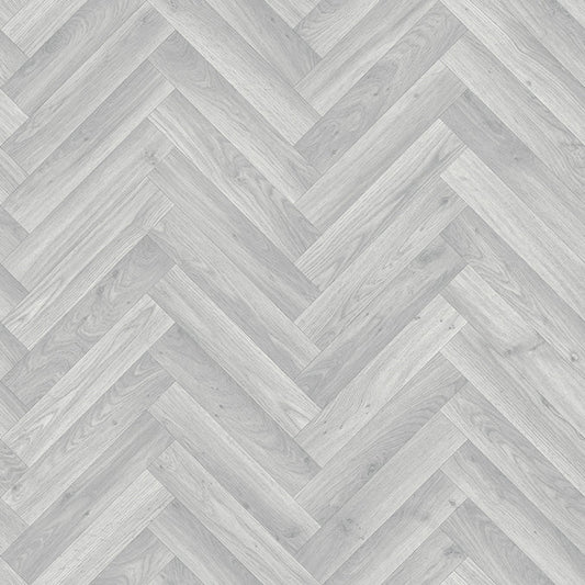 Lifestyle Floors Baroque Dawn herringbone vinyl flooring with a warm, intricate herringbone pattern and natural wood-like finish.