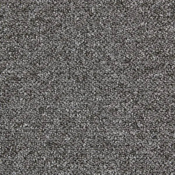 JHS Carpets Rimini Tile Loop Pile Carpet Tiles in neutral tones, showing close-up of textured loop pile surface.