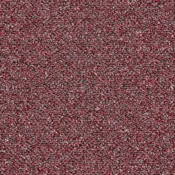 JHS Carpets Rimini Loop Pile Carpet Tiles showing beige and gray textured surface with modular tiles for flooring.