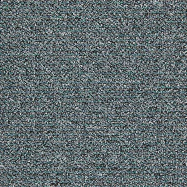 JHS Carpets Rimini Stripe Loop Pile Carpet Tiles in neutral tones, showing a close-up of the textured, striped loop pile surface.