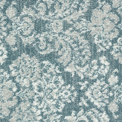 Abingdon Flooring Sandringham Stainfree Wilton carpet with intricate floral pattern in neutral tones, close-up view of woven texture.