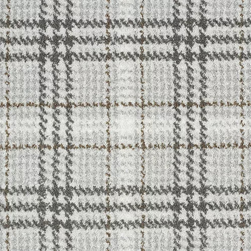 Abingdon Flooring Chequers Stainfree Wilton Carpet with a checkered pattern in neutral tones, suitable for living rooms or bedrooms.