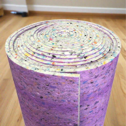 Surefit Carpets 11mm foam carpet underlay showing thick, cushioned foam layer designed for comfort and sound insulation.