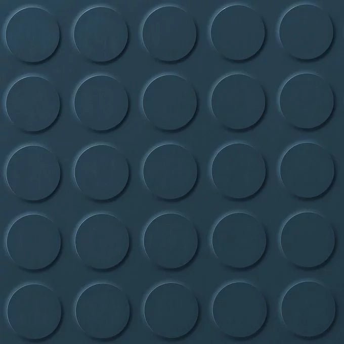 Polyflor SaarFloor Noppe Stud Rubber Flooring showing textured black rubber surface with raised stud pattern for durable flooring.
