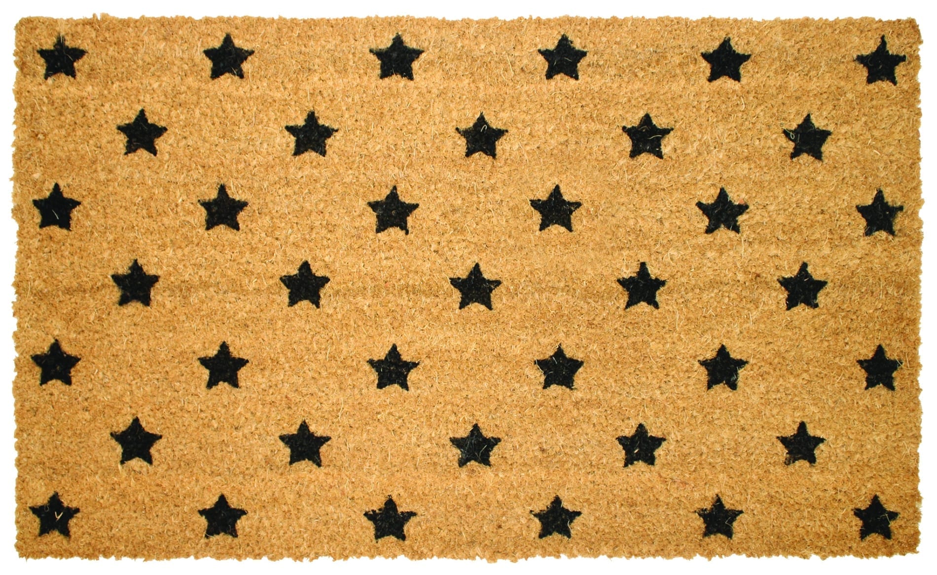 William Armes Mini Stars Coir Mat for doors featuring a star pattern on durable natural coir surface.