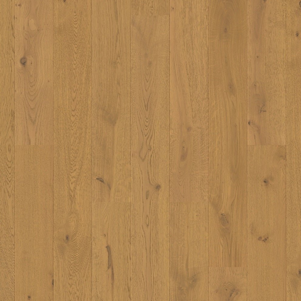 Quick-Step Amato hardwood flooring planks with a warm, natural wood finish, showcasing the textured surface and rich grain details.