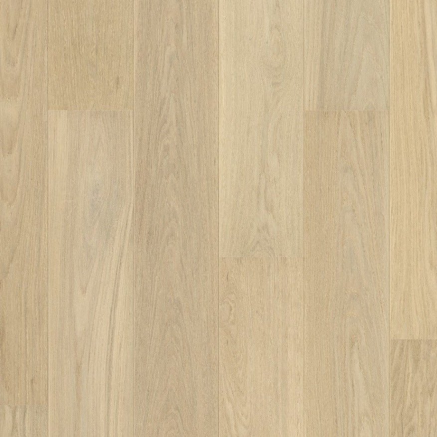 Quick-Step Cascada hardwood flooring planks with a warm wood finish, showcasing the durable and stylish design.