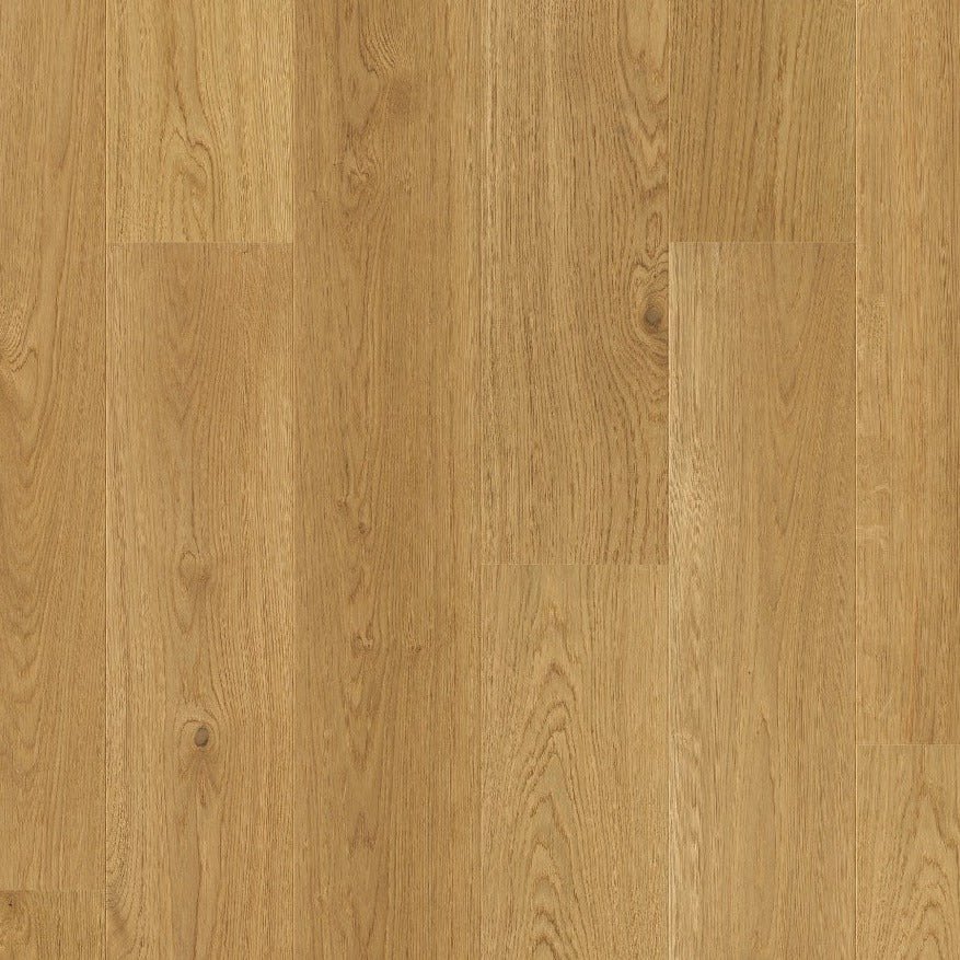 Quick-Step Cascada hard wood flooring planks with a natural wood grain finish, showcasing the durable hardwood surface.