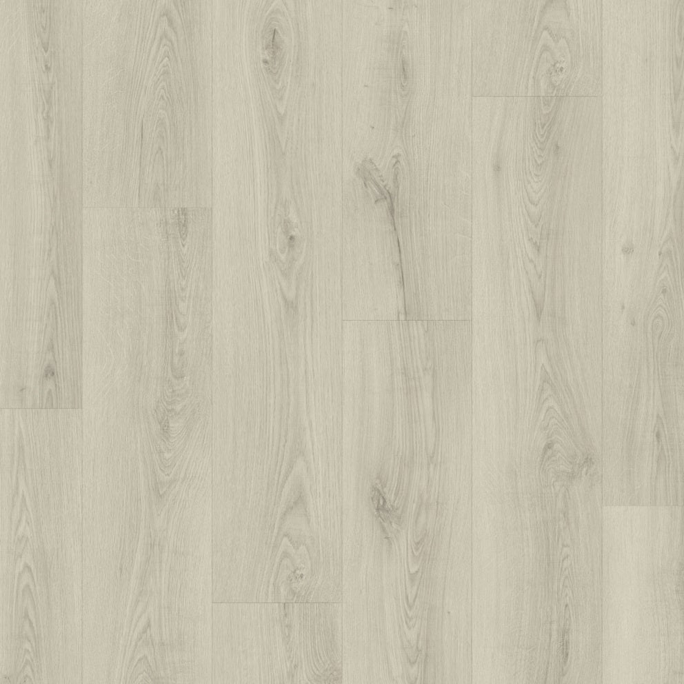 Quick-Step Classic laminate flooring planks in a natural wood finish, showcasing the smooth textured surface and realistic wood grain.