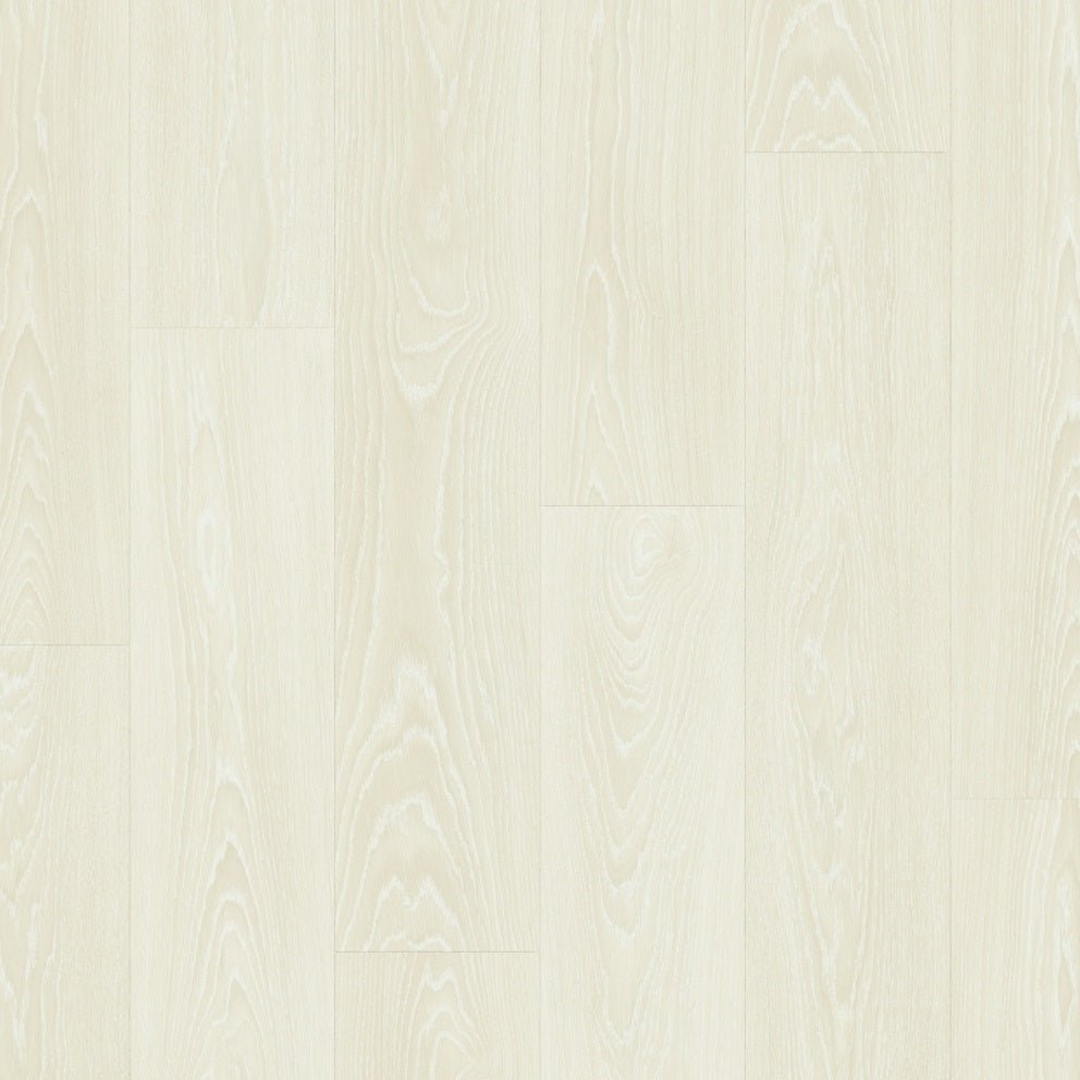 Quick-Step Classic laminate flooring planks with wood grain texture, showcasing the durable surface and natural wood appearance.
