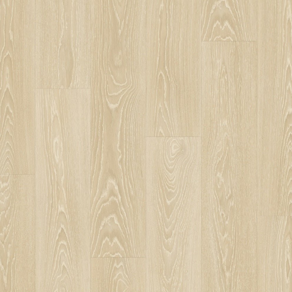 Quick-Step Classic Laminate Flooring planks with a wood grain finish, showcasing durable laminate flooring in a natural oak tone.