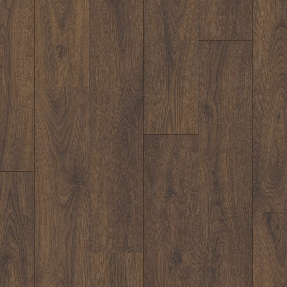Quick-Step Classic laminate flooring planks showcasing wood grain texture and natural finish for durable home flooring.