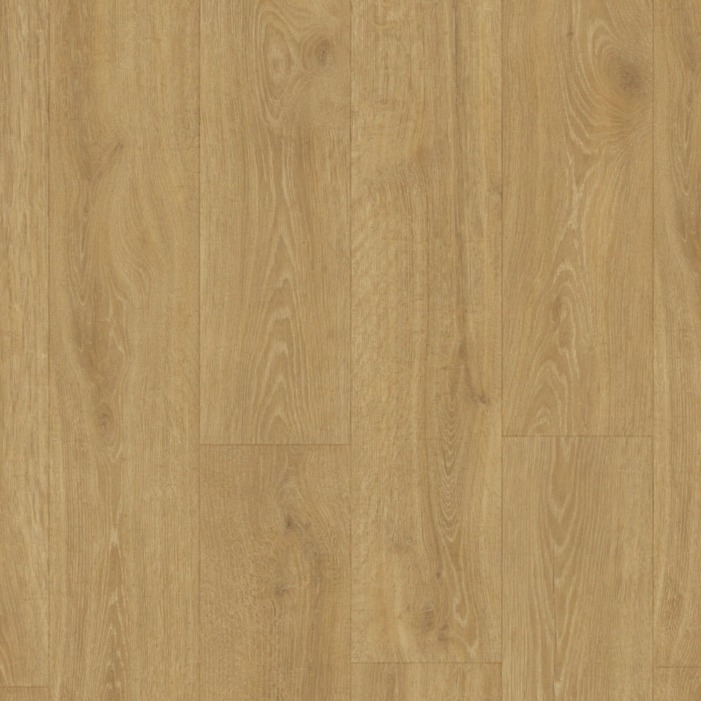 Quick-Step Majestic laminate flooring planks with a wood grain finish, showcasing a durable and stylish flooring option.