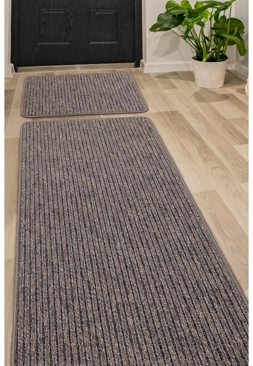 Surefit Carpets Geneva Multistripe Rug with vibrant multicolored stripes on a soft woven surface.