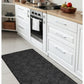 Surefit Carpets Geo Utility Rug with geometric pattern, durable fabric, and neutral colors for modern home decor.
