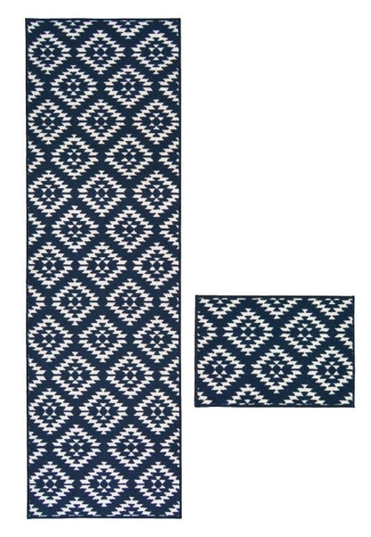 Decorative Aztec rug from Surefit Carpets featuring bold geometric patterns in earthy tones.