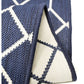 Surefit Carpets Alfresco Reverse Geo Navy Rug showing geometric navy and white patterned rug for indoor or outdoor use.