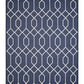 Surefit Carpets Alfresco Reverse Geo Navy Rug with geometric pattern, navy color, and plush texture for home decor.