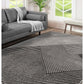 Surefit Carpets Horizon Diamonds Rug with geometric diamond pattern in neutral tones, plush texture, ideal for living rooms.