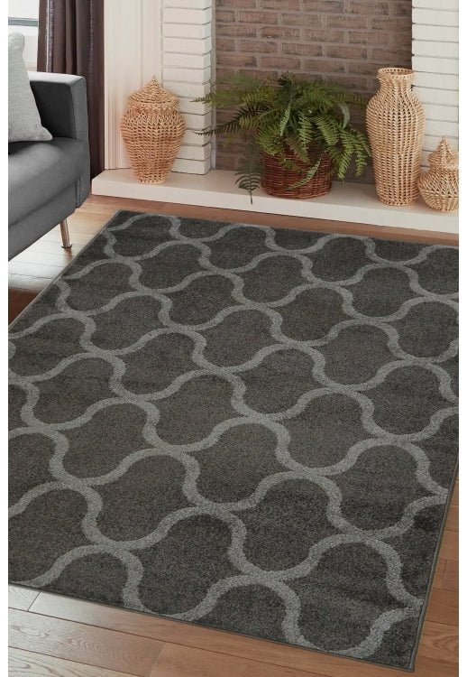 Melrose Horizon Trellis Rug with geometric pattern in neutral tones, perfect for modern living rooms and bedrooms.