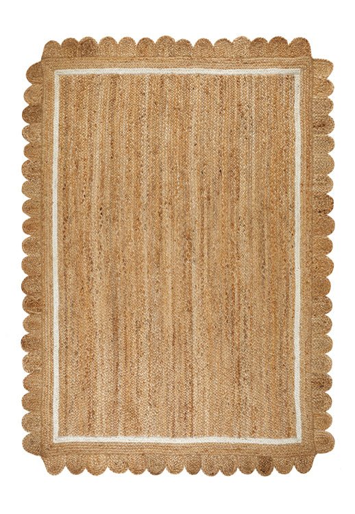 Surefit Carpets Naturals Border Rug showcasing a textured woven design with natural earthy tones.