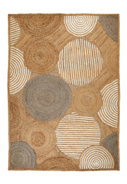 Surefit Carpets Naturals Circle Rug featuring a soft, patterned design in neutral tones, perfect for adding style to any room.