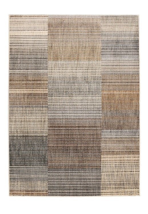 Melrose Aspre Lines Rug featuring a modern geometric pattern in neutral tones, perfect for contemporary home decor.