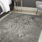Melrose Avery Damask Grey Rug with intricate damask pattern, soft texture, and stylish design for living room or bedroom decor.