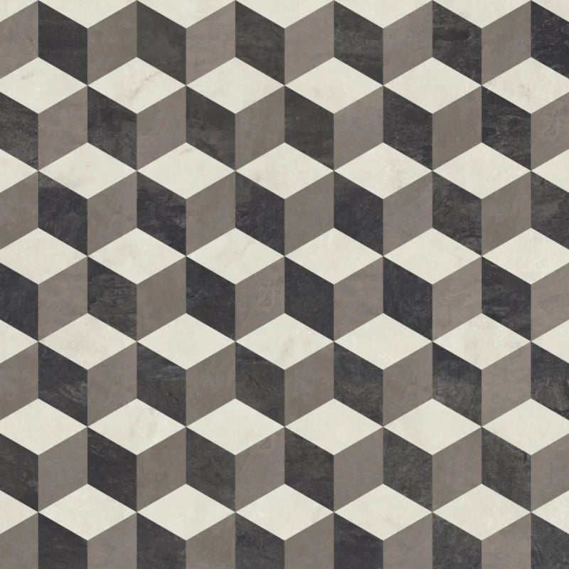 Karndean Kaleidoscope Cubix LVT flooring in a vibrant, geometric pattern showcasing the durable Karndean Designflooring brand.