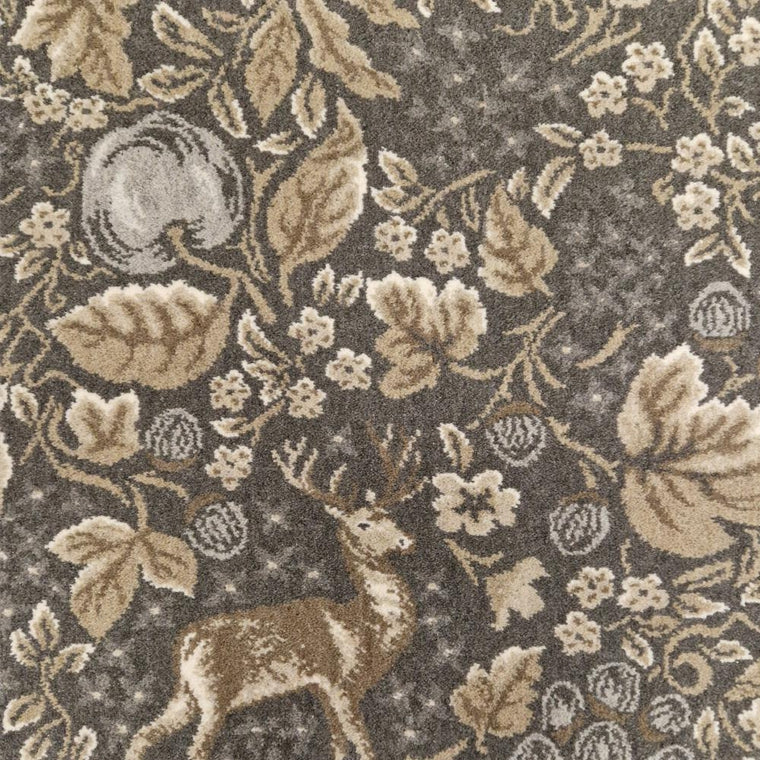 Brintons Purely Natural Flora and Fauna Woodland Stag Graphite 10/50384